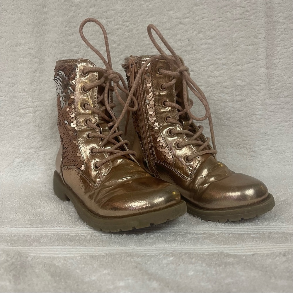 Rose Gold Sequin Boots